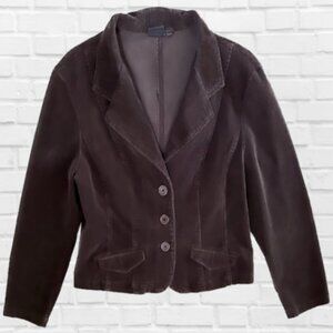 Sonoma Brown Corduroy Women's Crop Jacket Blazer (PL) Excellent Condition